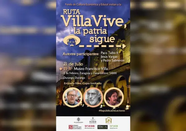 Convocan a lectores de Durango a participar en Ruta Villa Vive, la patria sigue