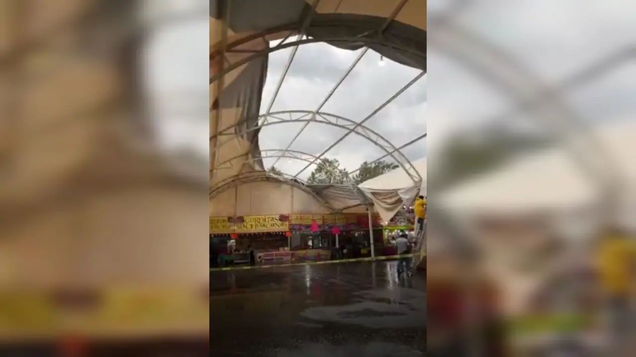 Fresca tarde para Durango tras la intensa lluvia que se registró, que ocasionó colapsara una parte de techo del Abanico Amarillo. Imagen: Luis Lozano.