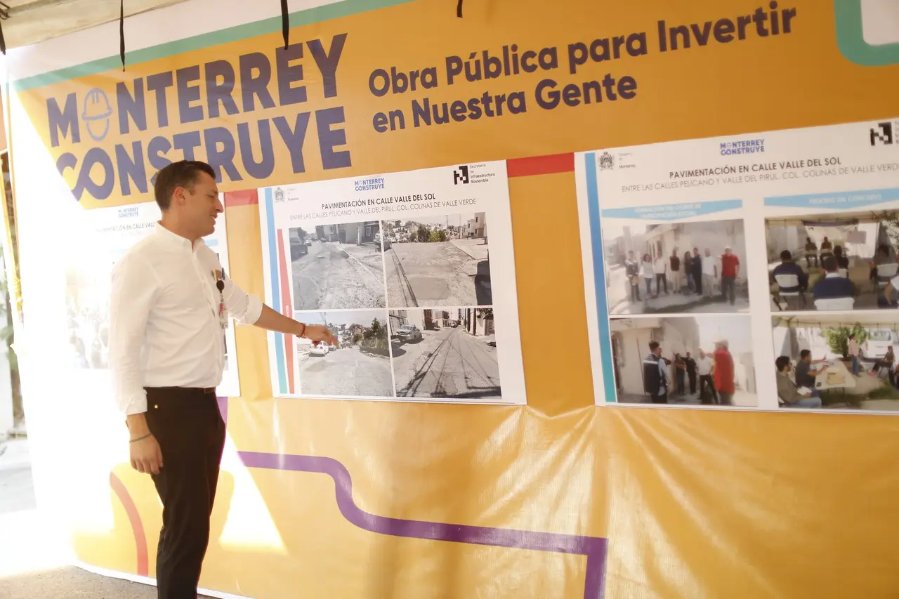 El alcalde de Monterrey,  Luis Donaldo Colosio Riojas, entregó la reconstrucción del pavimento en la colonia Colinas de Valle Verde. Fotos. Cortesía