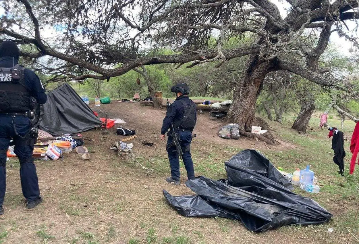 Fuerzas de Seguridad detienen a cinco personas y desmantelan campamento delincuencia. Foto. Cortesía