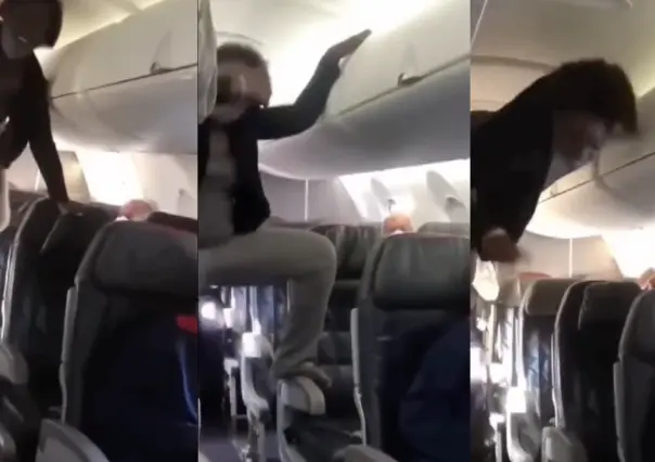 ¿Qué está pasando? Mujer poseída en pleno vuelo impacta a pasajeros de avión