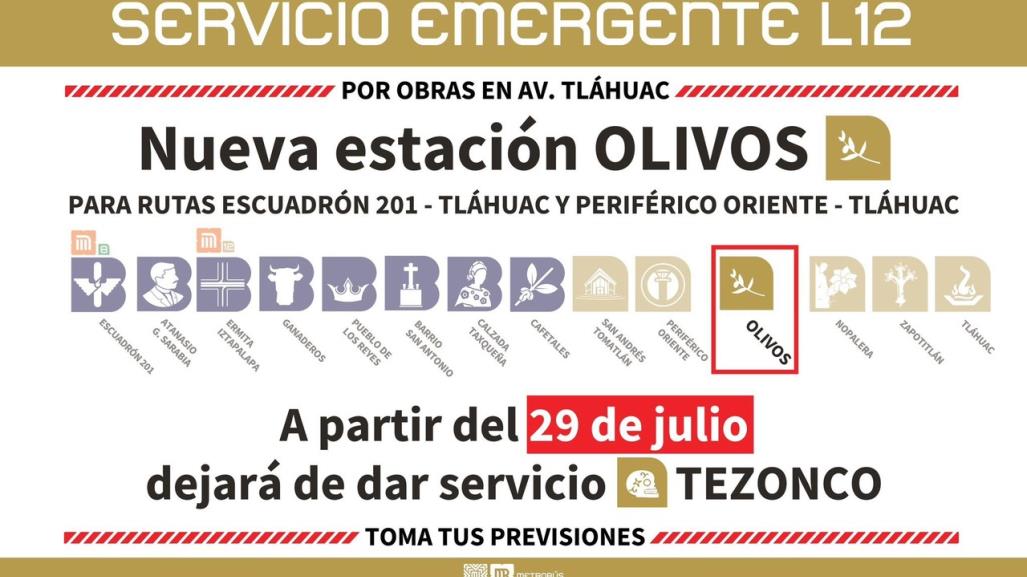 Cambian ruta provicional del Metrobús sobre avenida Tláhuac