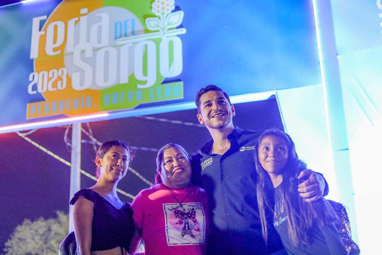 El alcalde de Pesquería, Patricio Lozano, encabezó la Feria del Sorgo 2023. Fotos. Cortesía