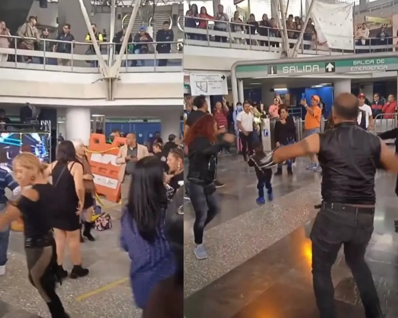 Usuarios del Metro crean fiesta de High Energy en la estación San Lázaro. Foto: Captura de pantalla