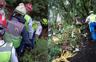 Niño es rescatado tras caer en el cráter del Volcán el Xitle en Tlalpan