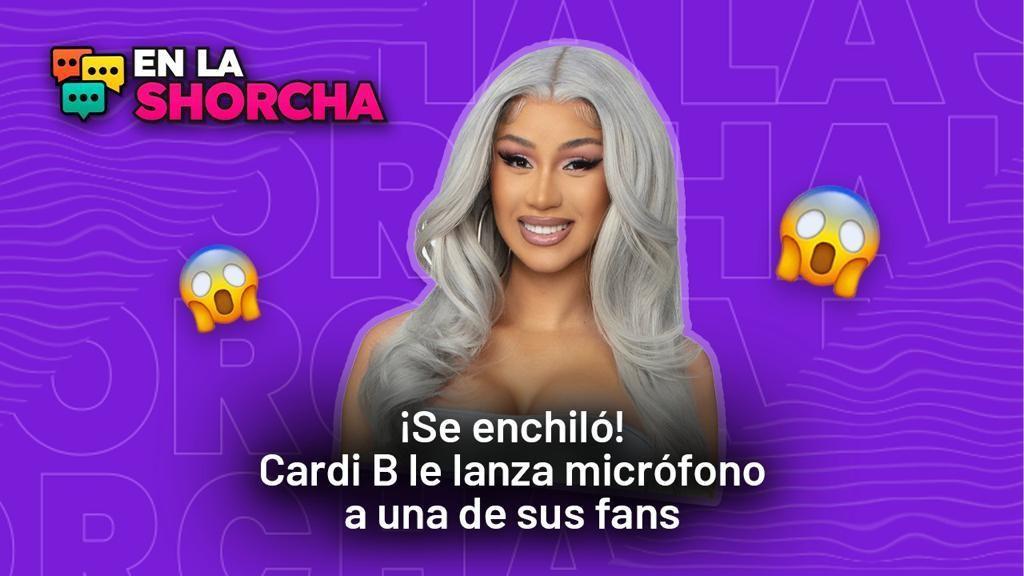 ¡Se enchiló! ¡ Cardi B le lanza un micrófono a una de sus fans.