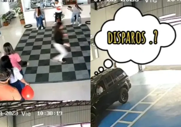 VIDEO: Cliente confunde sonido de globos con disparos de arma; sale huyendo