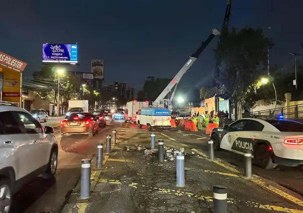 Obras de Cablebús en Constituyentes, colapsan vialidad