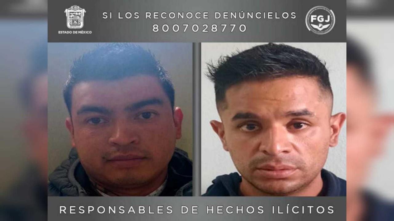 Luis Alberto Domínguez Cervantes y Omar Arturo Olmos López fueron condenados a 70 años de prisión por secuestro exprés de un hombre en Almoloya de Juárez. Foto: Cortesía