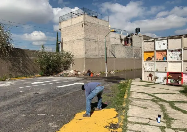 Anuncian reparación de fuga de agua en el panteón municipal en Nezahualcóyotl