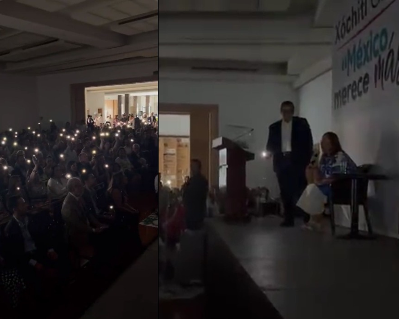 VIDEO: Se va la luz en evento de Xóchitl Gálvez en Querétaro