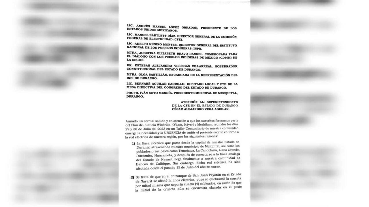 Mezquital en penumbras por fallas de la energía eléctrica