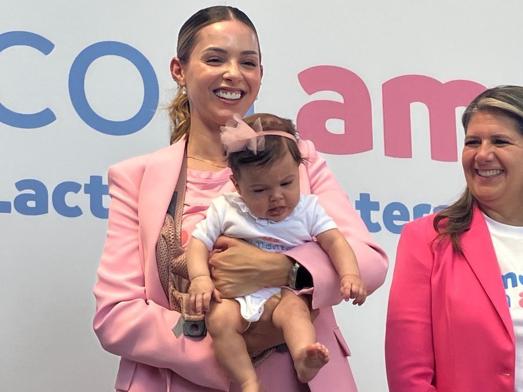 Mariana Rodríguez hizo la invitación para que todas las madres que están en la etapa de lactancia, hagan su donativo en el Banco de leche humana que se ubica en el Hospital Materno Infantil. Foto: Rosy Sandoval.