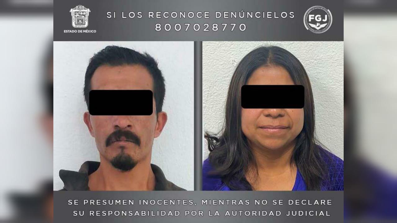 A Marco Antonio “N” y Betzabel “N” los detuvieron mediante orden de aprehensión por su presunta participación en el delito de lesiones contra un padre y su hijo en el municipio de Naucalpan. Foto: Cortesía