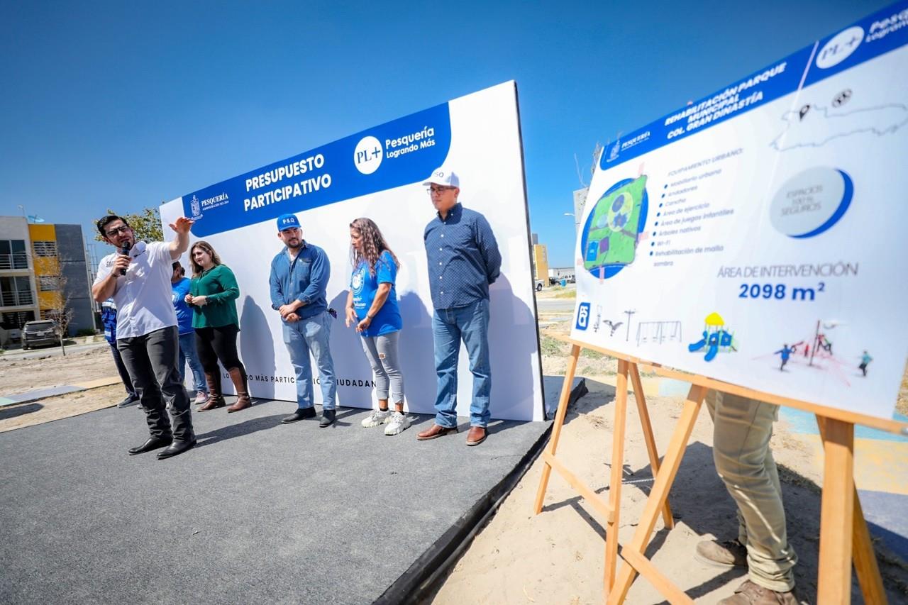 Aplican presupuesto participativo a parques y plazas de Pesquería