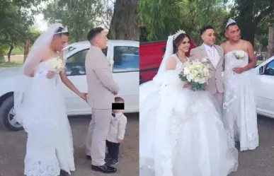 ¡Se viste de novia! Así sorprendió un hombre a su mejor amigo el día de su boda