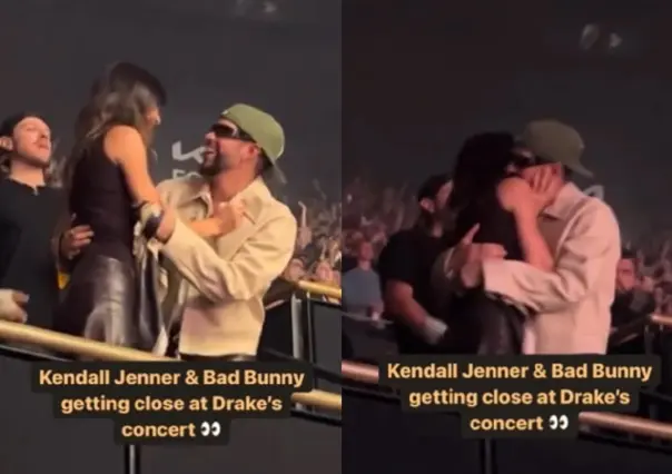 Sorprenden a Kendall Jenner y Bad Bunny muy románticos en concierto de Drake