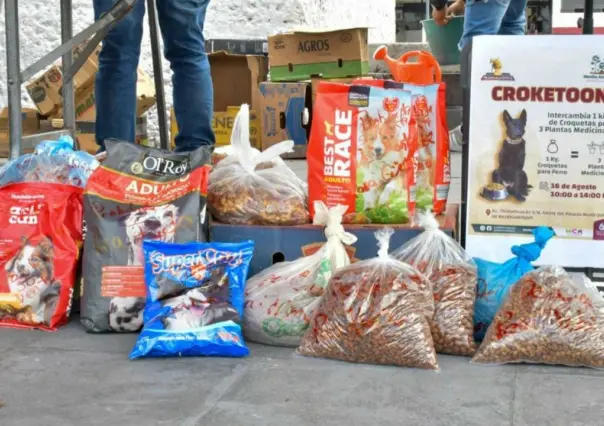 Donan más de 100 kilos de alimento para perro en el Croquetón Neza 2023