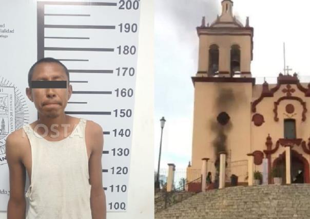 Prende fuego a Iglesia y lo detienen en Santiago