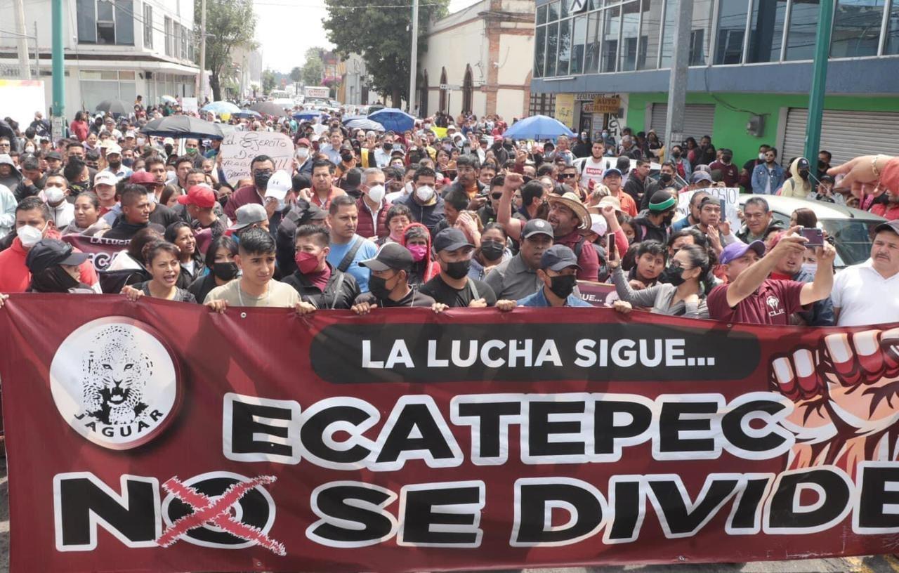 Habitantes del municipio de Ecatepec en movilización. Foto: Especial.