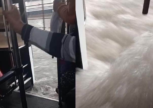 ¡Por favor recen! Piden a pasajeros de microbús ante tormenta e inundación
