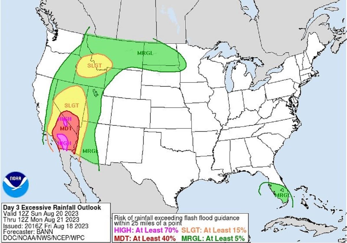 Se prevé que el huracán Hillary se degrade a tormenta tropical y el fenómeno meteorológico se aproxime al sur de California, Estados Unidos, el próximo domingo. Foto: Twitter @NWSWPC