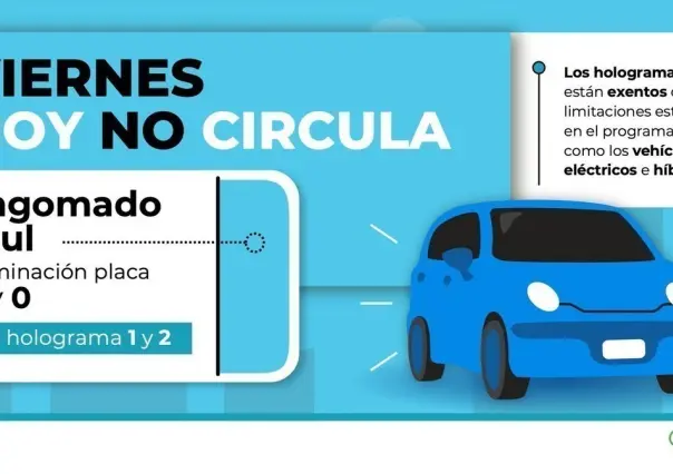 ¡Hoy no circula! Viernes 18 de agosto