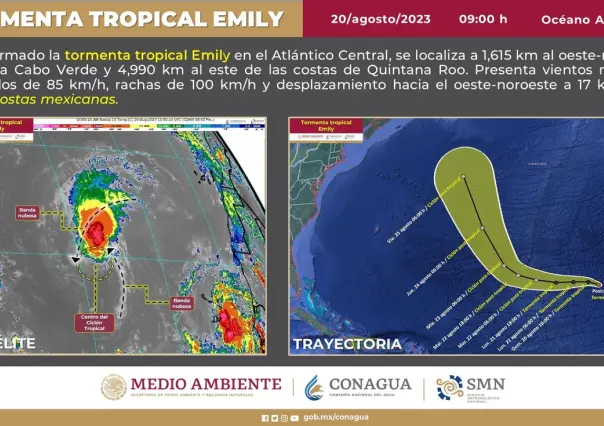 Se forma la tormenta tropical Emily en el Océano Atlántico