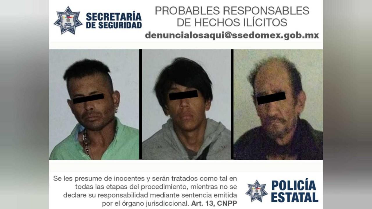 Carlos “N”, Antonio “N” y Rodrigo “N” fueron detenidos y son investigados en el robo a casa habitación. Foto: Cortesía