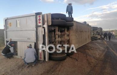 Vuelca camión cargado con reses en Durango; mueren 14