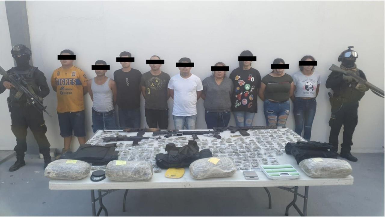 Autoridades  lograron la detención de nueve presuntos miembros de una célula delictiva,. Foto. Cortesía