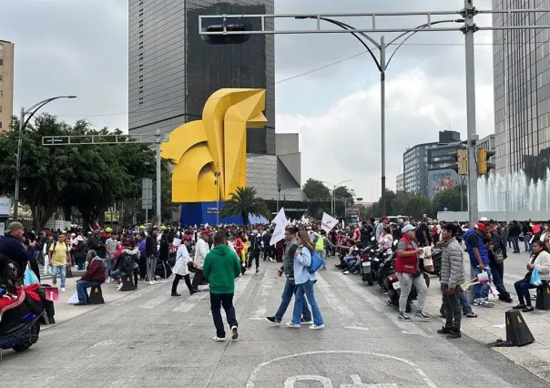 VIDEO: Llegan simpatizantes de Claudia Sheinbaum al Monumento a la Revolución