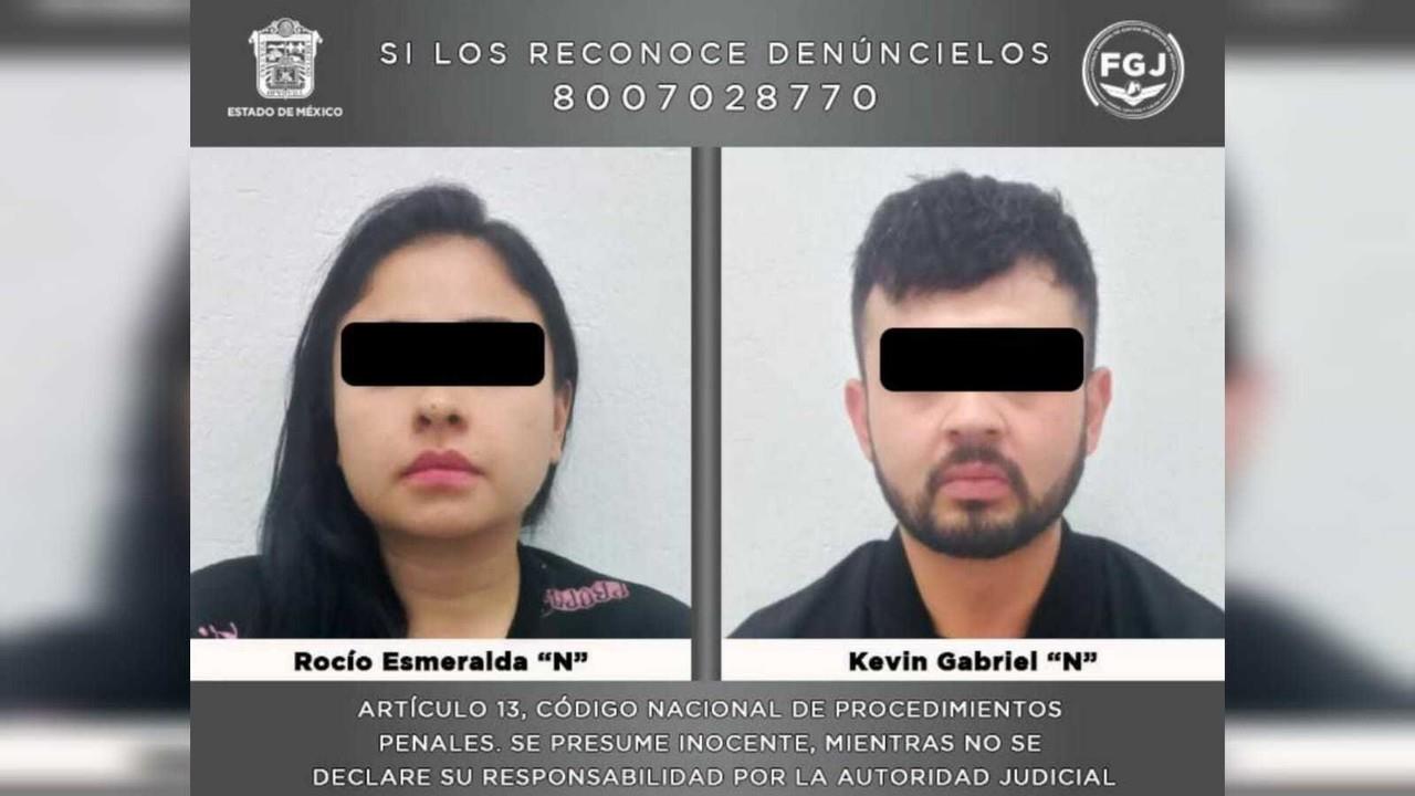 Rocío Esmeralda “N” y Kevin Gabriel “N” están acusado del homicidio de un señor de 71 años que había acudido a un banco en Naucalpan para retirar su pensión. Foto: Cortesía