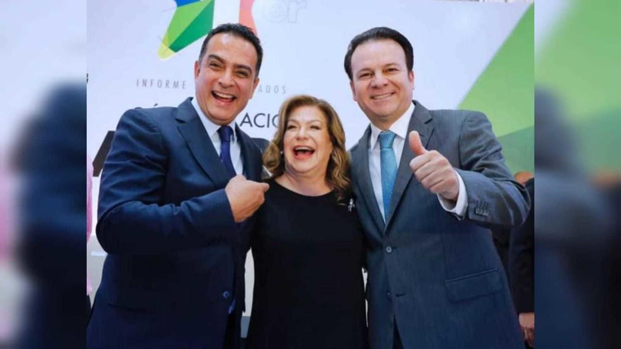 Toño Ochoa y Esteban Villegas presentes en el Primer Informe de Leticia Herrera Ale. Foto: Facebook Toño Ochoa.