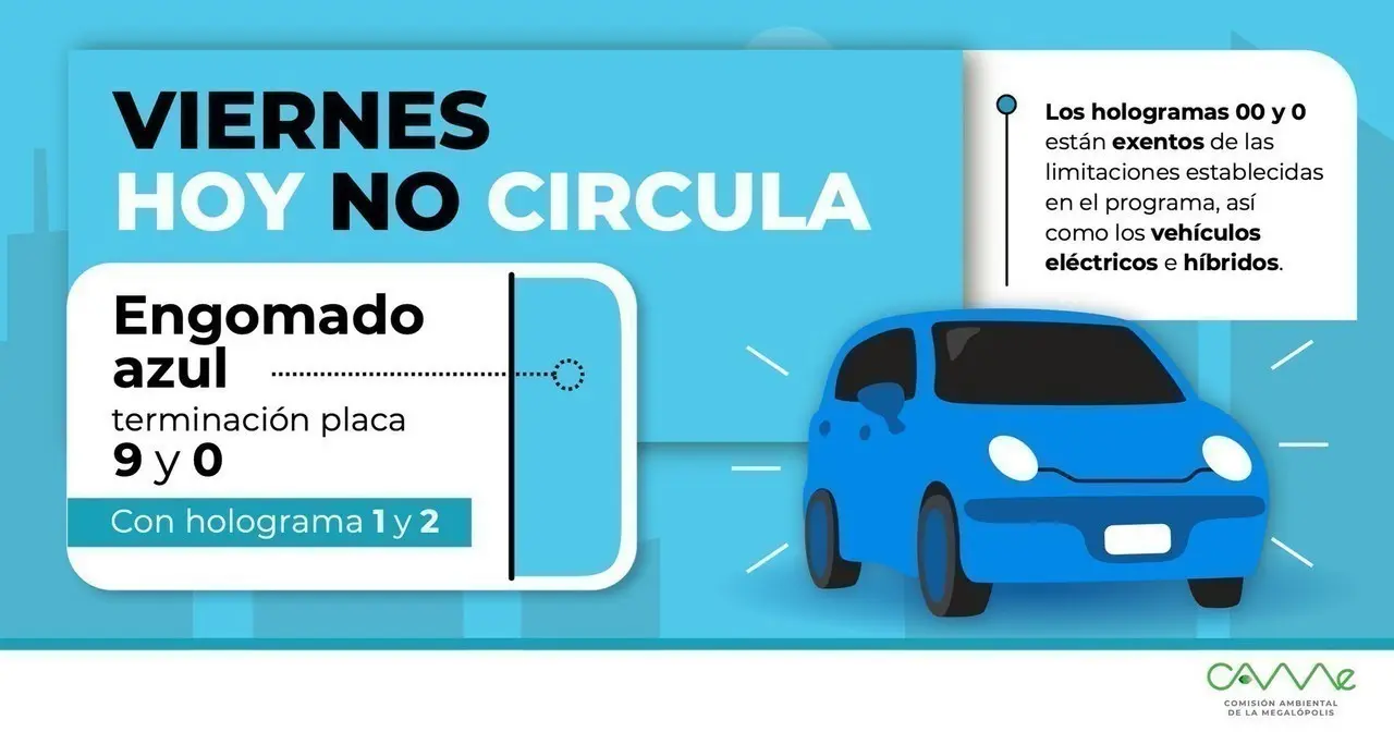 ‘Hoy no circula’ viernes 1 de septiembre