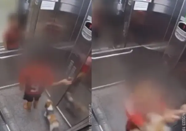 ¡Pequeño gran héroe ! Niño salva de morir ahorcado a su perrito en un elevador