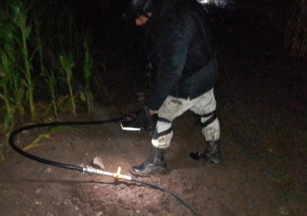 Asegura Guardia Nacional toma clandestina y dos camionetas en Hidalgo