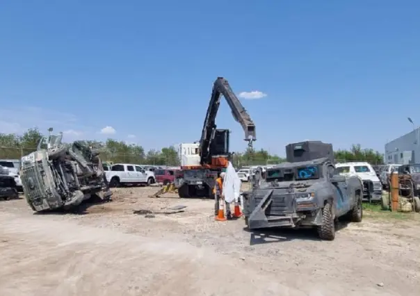 Destruye FGR 25 vehículos monstruos en Reynosa, Tamaulipas