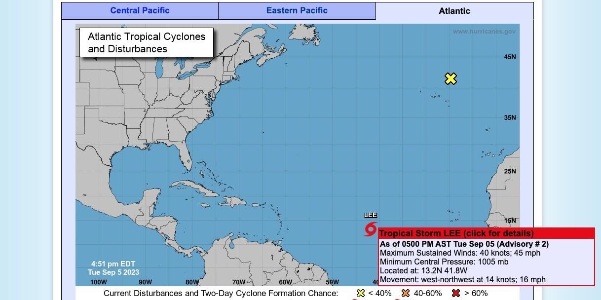 Se espera que Lee se fortalezca aún más en los próximos días mientras se desplaza sobre aguas cálidas, convirtiéndose en un huracán extremadamente peligroso para la región del Caribe. FOTO: NHC.