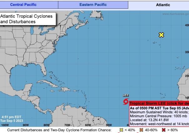 Tormenta tropical Lee en camino al Caribe: posible huracán categoría 3