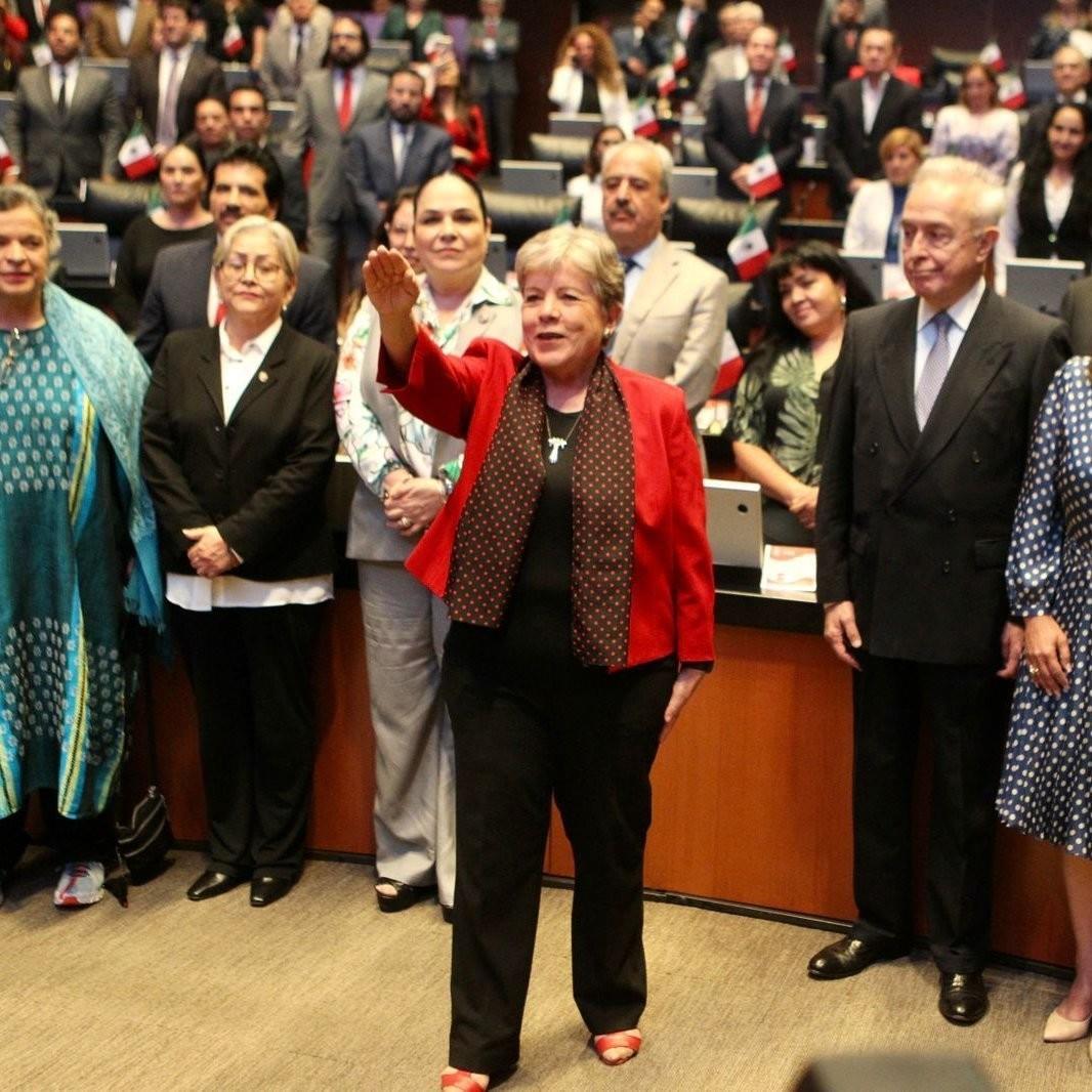 Alicia Bárcena rinde protesta unánimemente como nueva titular de SRE. Foto: @SRE_mx