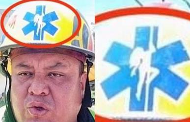 Usa coordinador de Protección Civil de Tlaxcala casco con imagen de teibolera