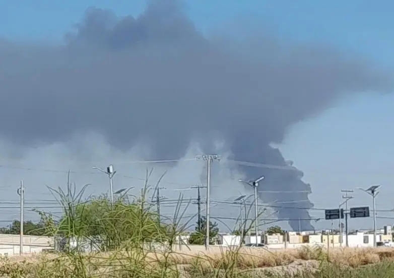 El siniestro ha generado una intensa columna de humo visible desde varios kilómetros a la redonda. Foto: Raymundo Elizalde.