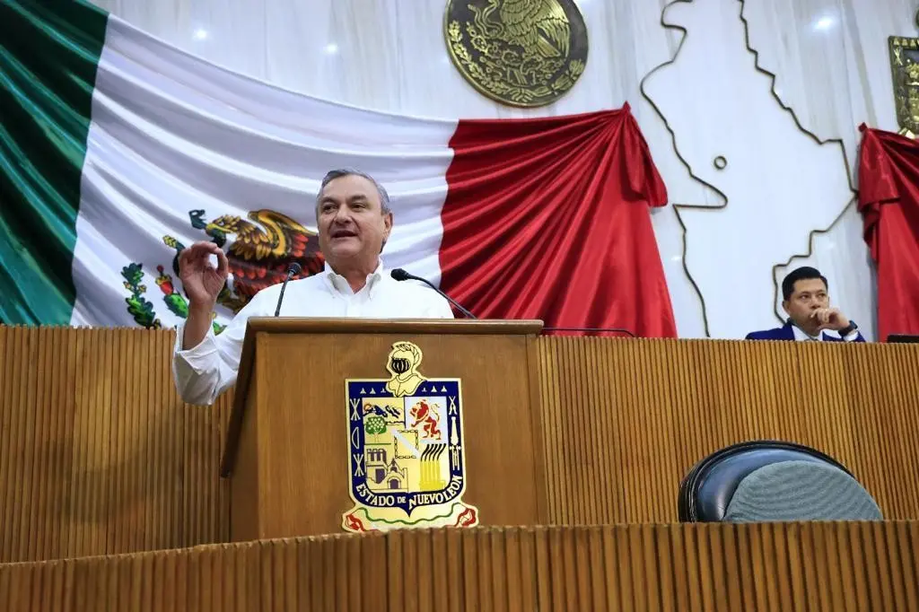 El legislador, Héctor García, refirió que, tras la inauguración del acueducto, se dará pie a las labores necesarias de limpieza para que el agua llegue en mejores condiciones para las familias de Nuevo León. Foto: Cortesía