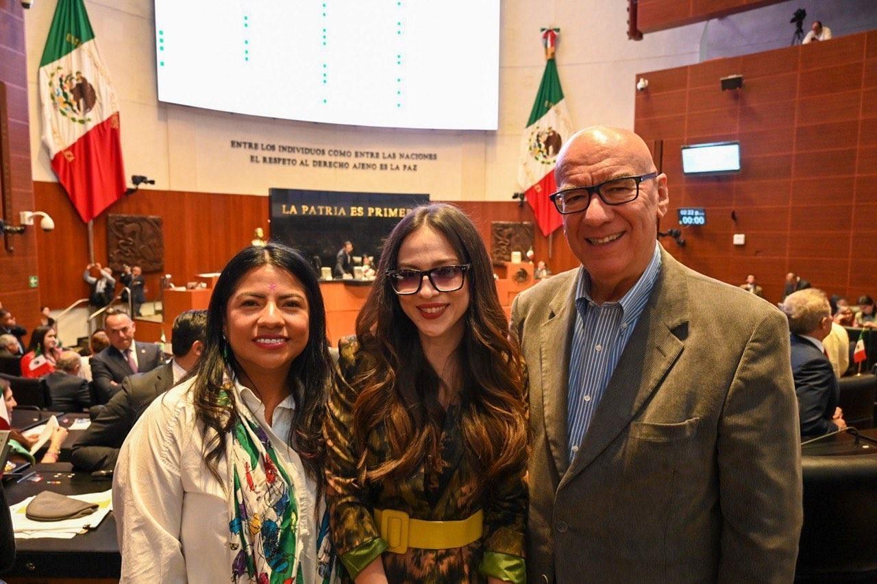 Paty Cantú acudió al Senado de la República. Foto. Indira Kempis