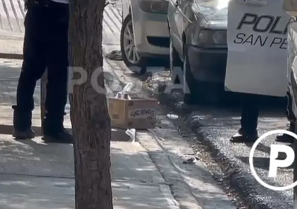 Abandonan caja con presuntas bombas molotov en San Pedro