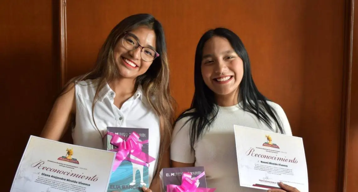 Diana y Naomi Nicolás Vivanco, jóvenes provenientes del municipio de Nezahualcóyotl.