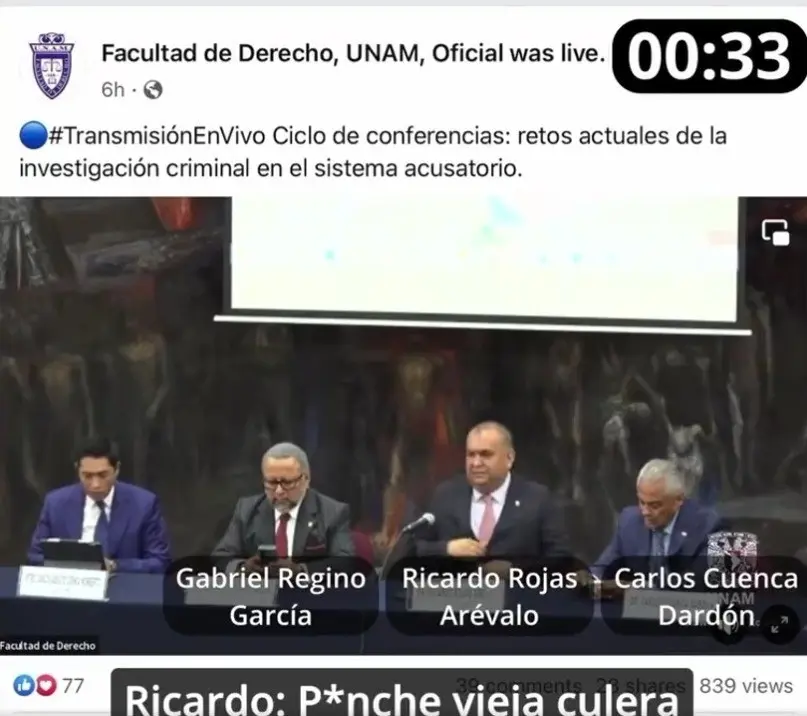 Escándalo en la facultad de Derecho de la UNAM: “Pinch# viej@ c#ler@…”