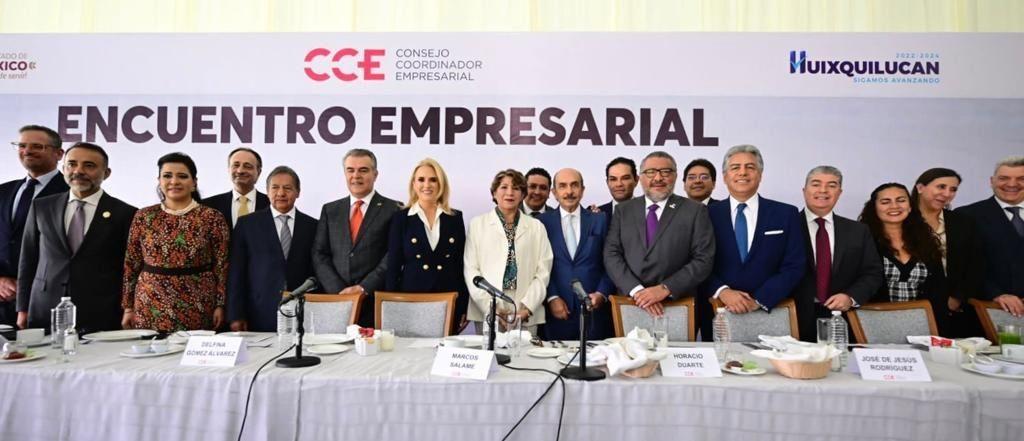 La gobernadora Delfina Gómez anunció que su administración será facilitadora de inversiones y apoyará a las Pequeñas y Medianas Empresas. Foto: Gobierno de Edomex