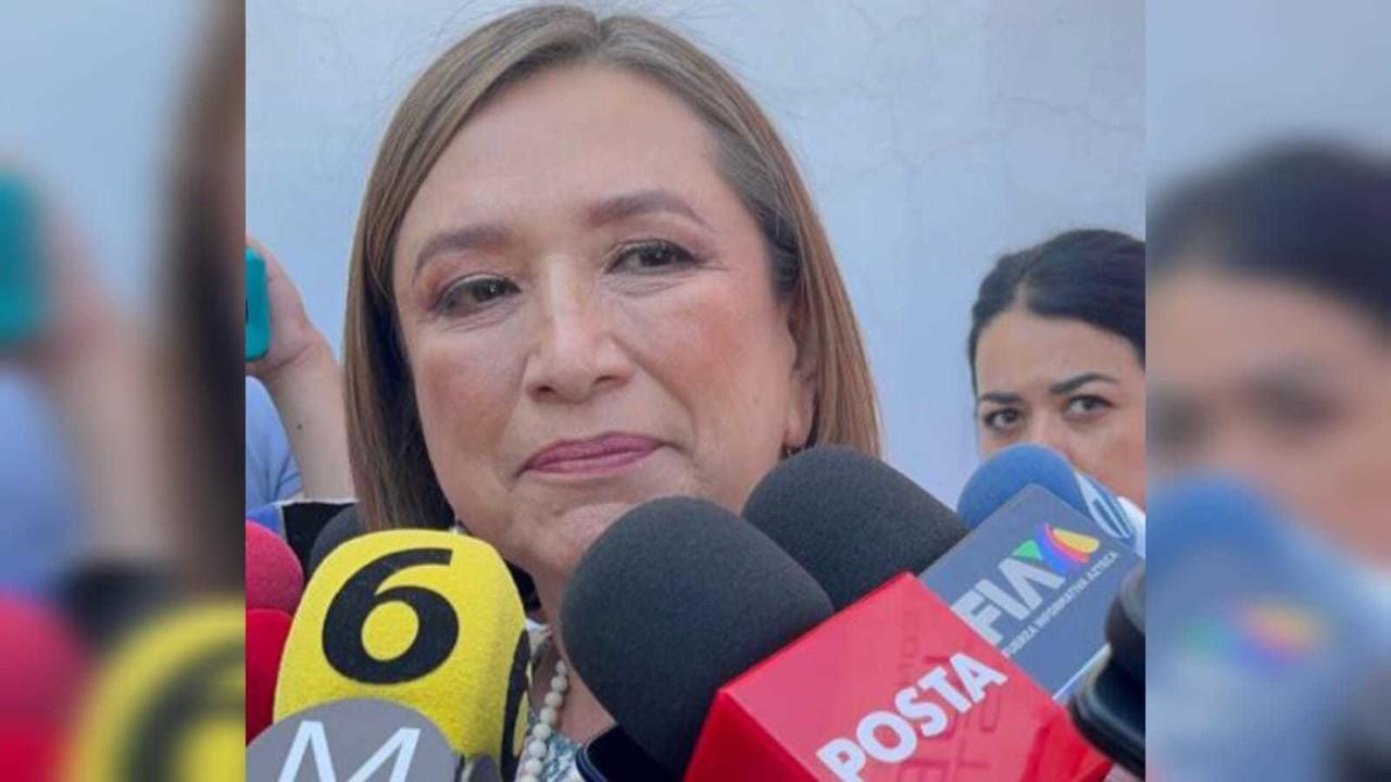 Xóchitl Gálvez dio declaraciones sobre Aispuro a medios de comunicación en Durango. Foto: Aida Campos.